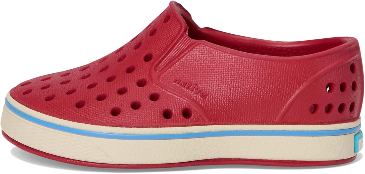 Кроссовки без шнурков Native Shoes Miles для детей, унисекс, белый/красный — фото 4