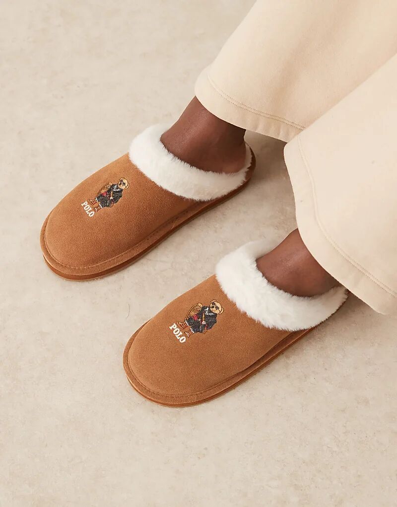 Туфли-лодочки Polo Ralph Lauren Kayleigh с потертостями и медвежьей подошвой светло-коричневого цвета