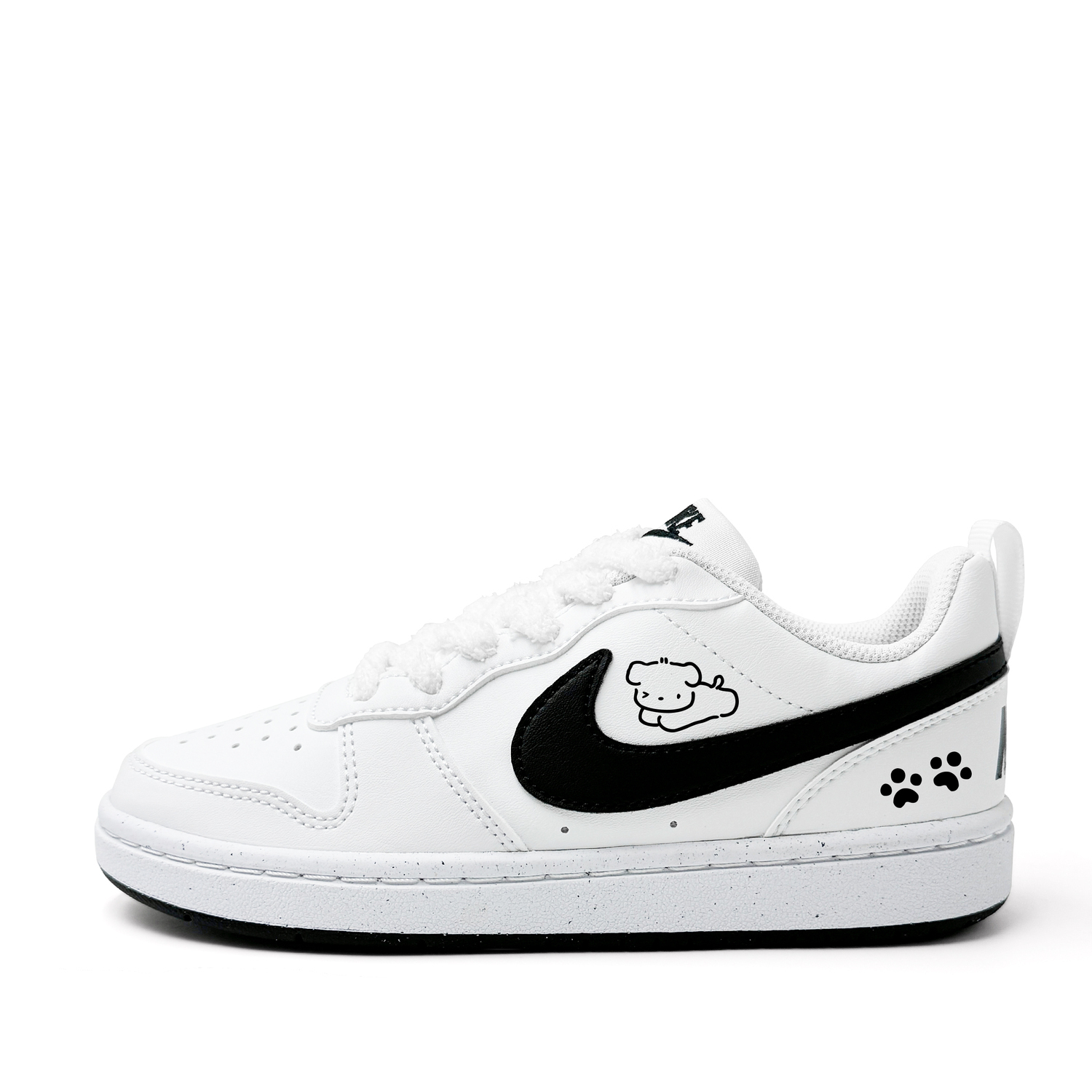 

Nike Court Borough Puppy Paw синтетическая кожа устойчивые к истиранию и скольжению низкие детские кроссовки для скейтбординга