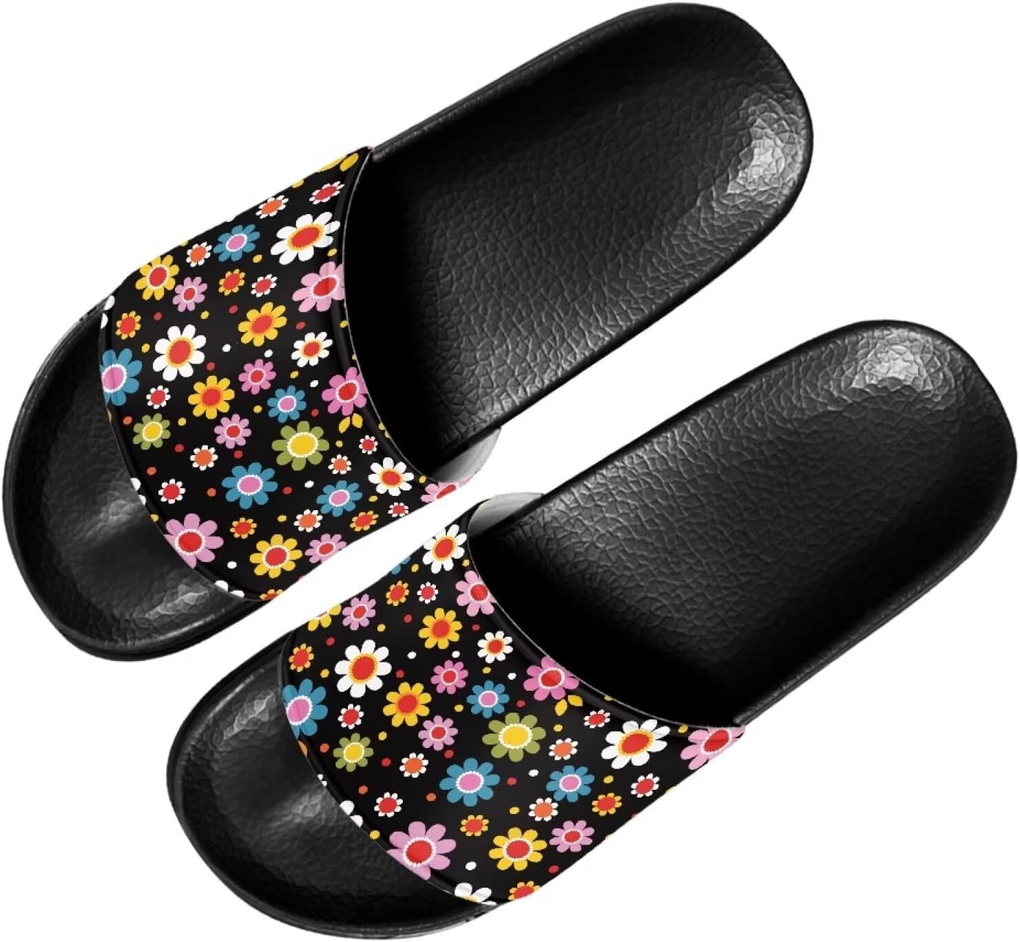 

Забавные тапочки Binienty для взрослых, сандалии унисекс, нескользящие, быстросохнущие, для душа и ванной, Hippie Flower