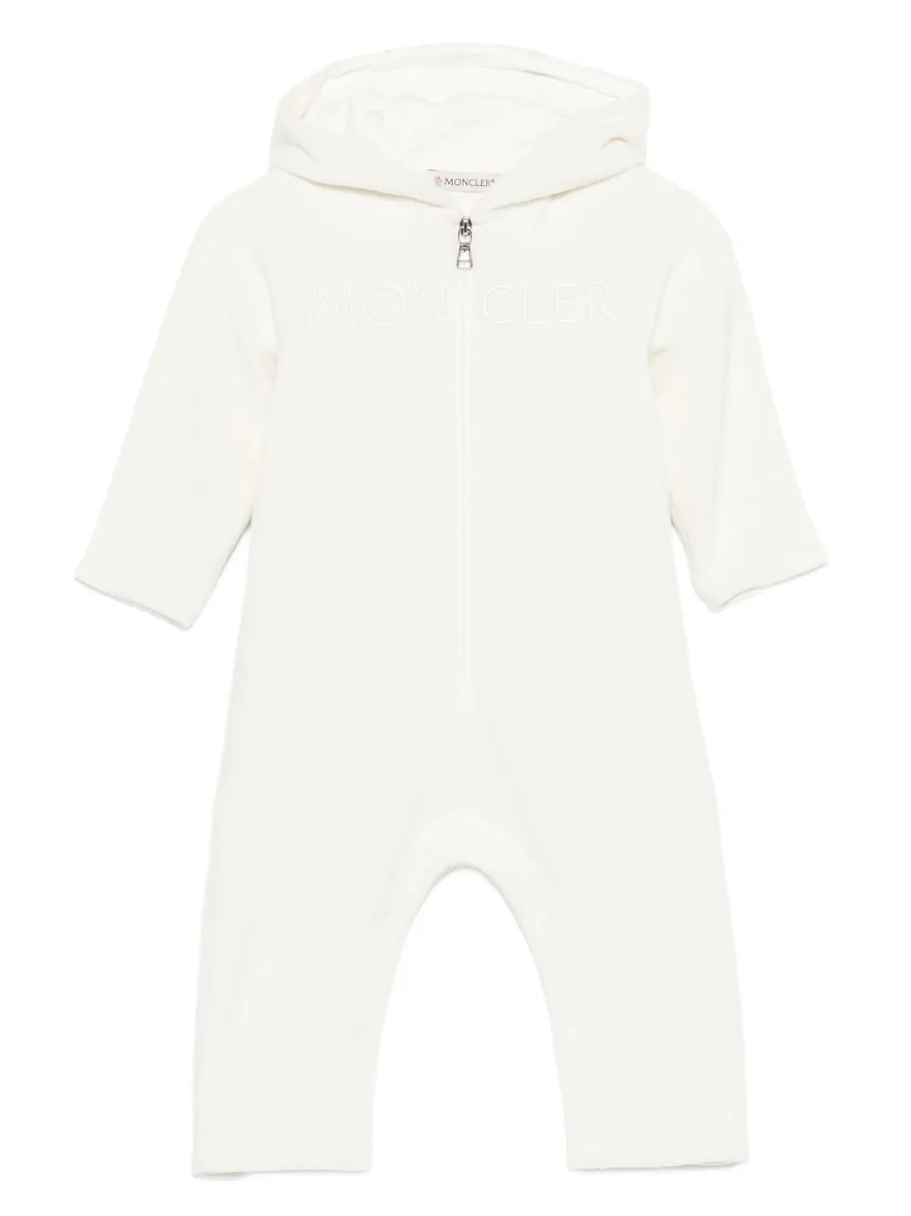 

Ромпер с нашивкой-логотипом Moncler Enfant, белый