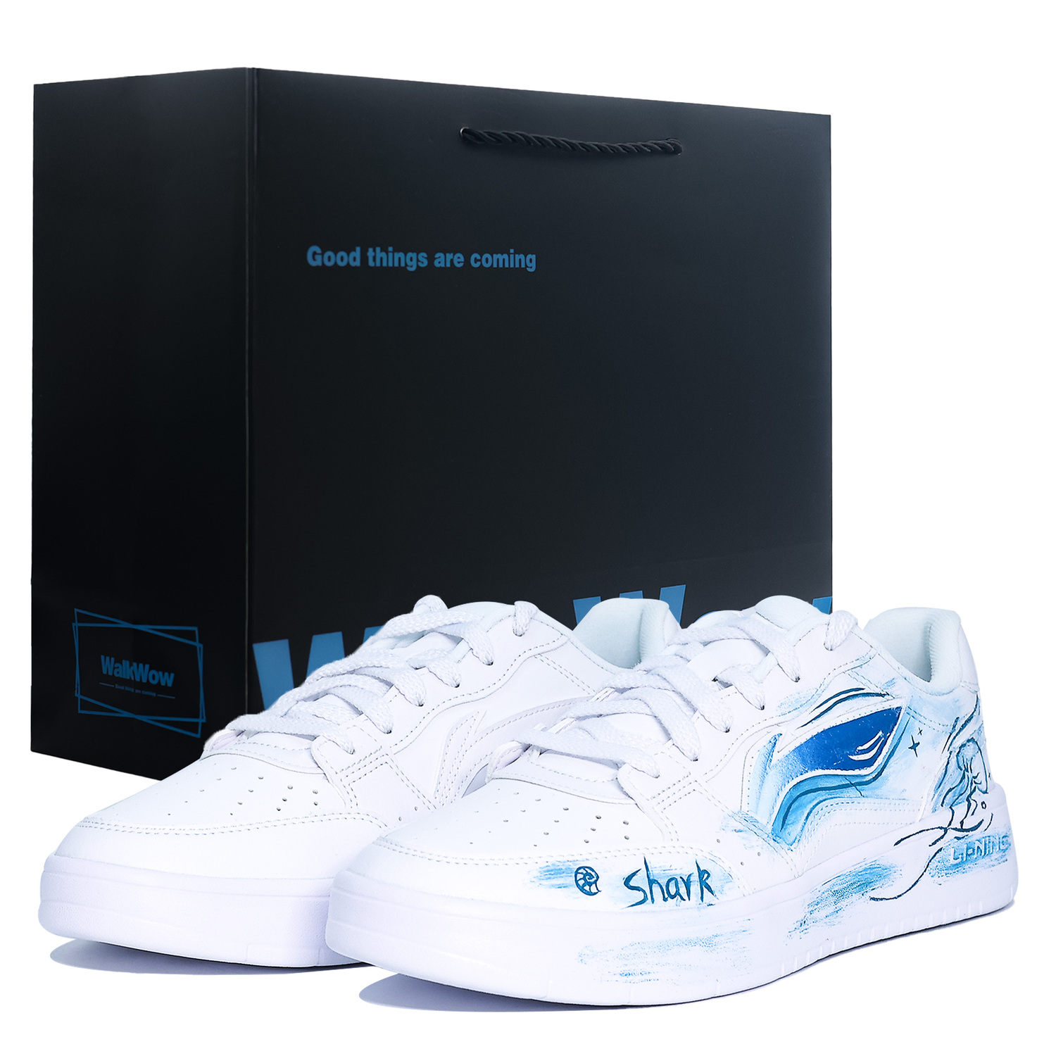 

LINING Acer Truncatum нескользящие амортизирующие низкие кроссовки для скейтбординга мужские white blue