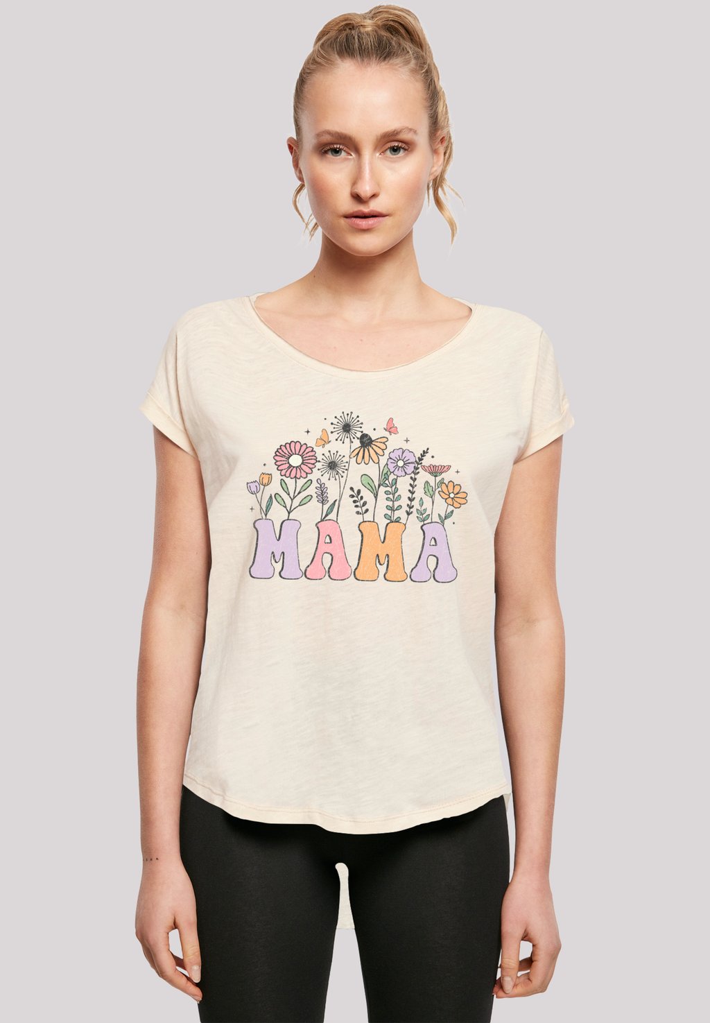 

Футболка с принтом MUTTERTAGS BLUMEN MAMA F4NT4STIC, песочный