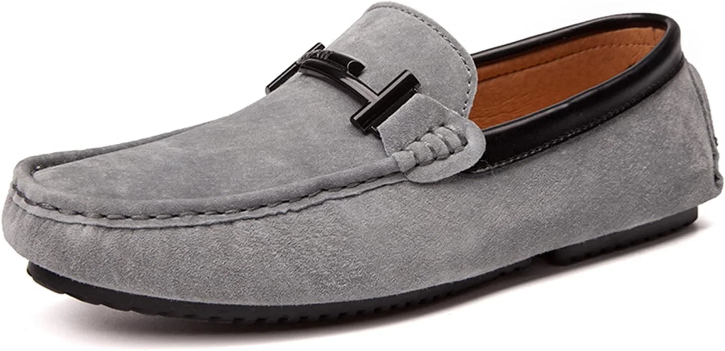 Мокасины мужские из замши, Loafers & Slip-Ons, Grey LITNERMIA