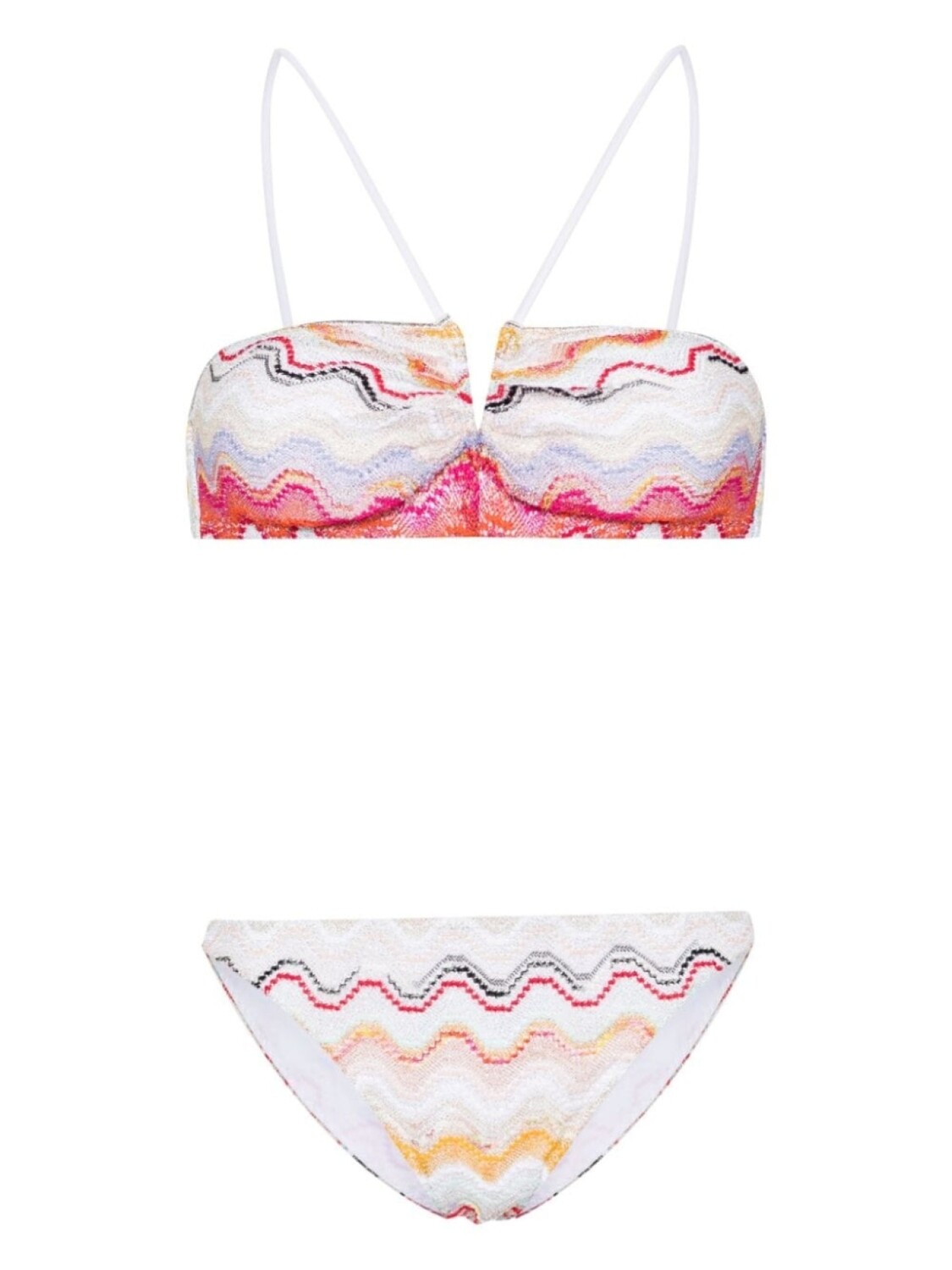 

Missoni топ бикини Wave с V-образным вырезом, серебристый