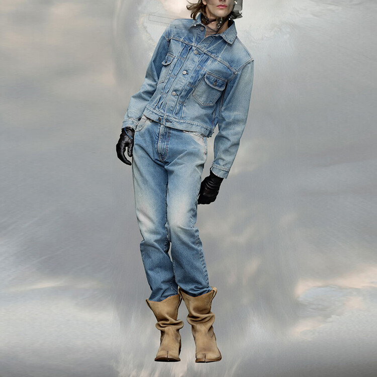 Джинсовая куртка унисекс светло-индиго Maison Margiela, индиго — фото 2