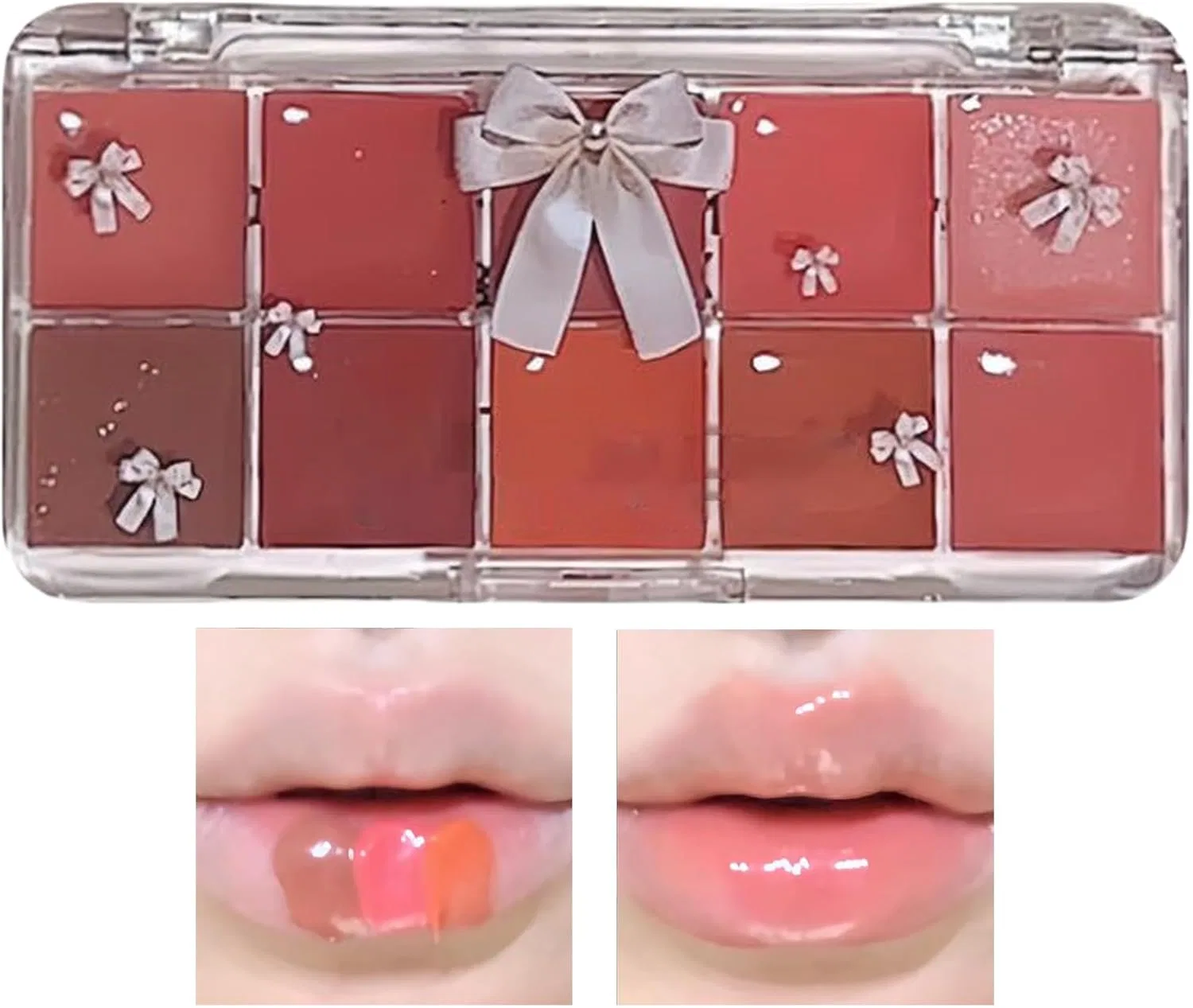 Палитра для губ Lip Gloss Palette, 10 цветов, бесцветная, 15 г