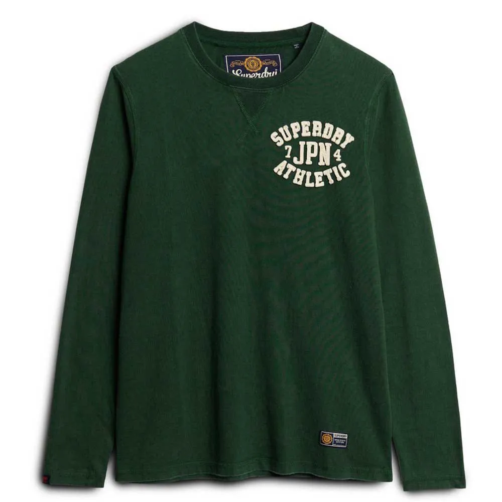 Футболка Superdry Vintage Athletic Chest long sleeve, зеленый — фото 2