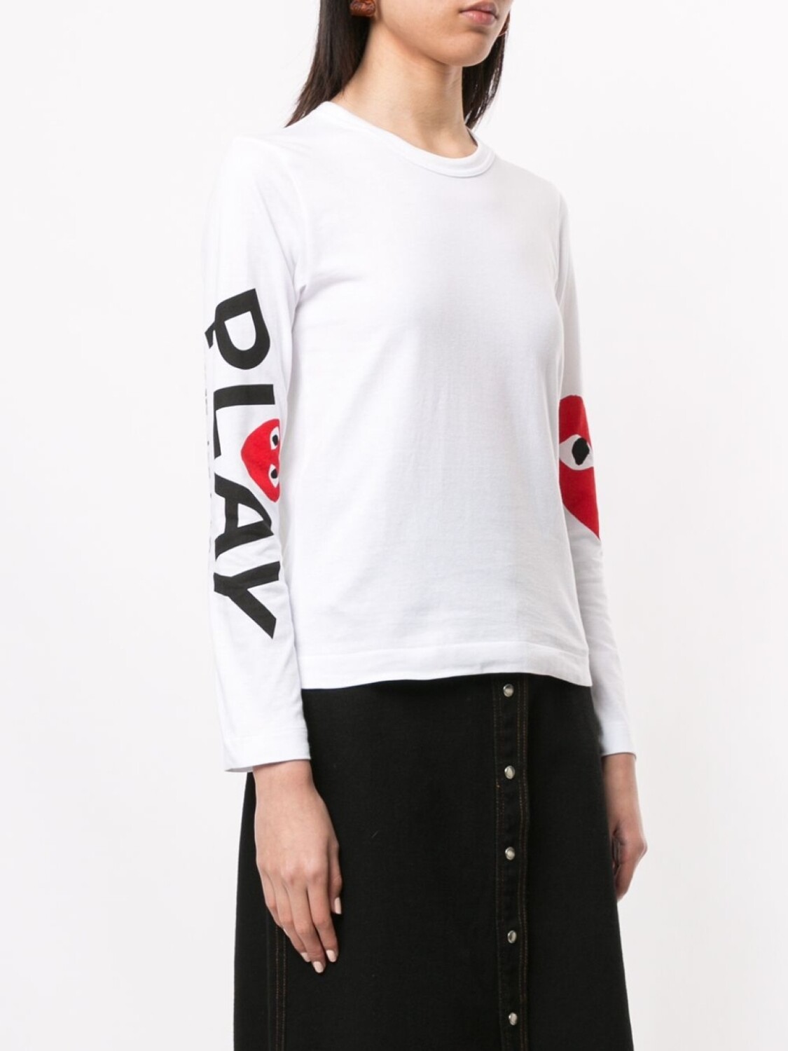Топ с круглым вырезом и логотипом Comme Des Garçons Play, белый — фото 2