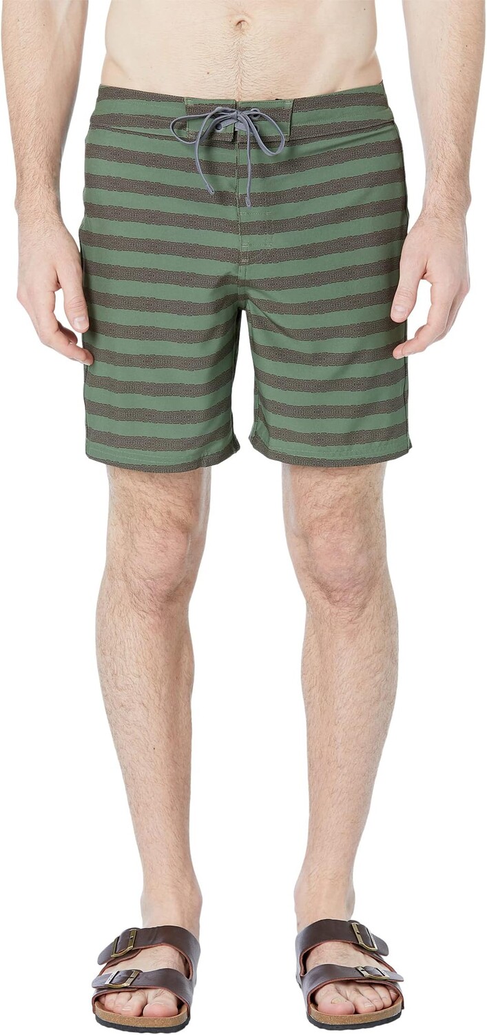 

Шорты для плавания Prana Riveter Boardshorts, цвет Green Stripe