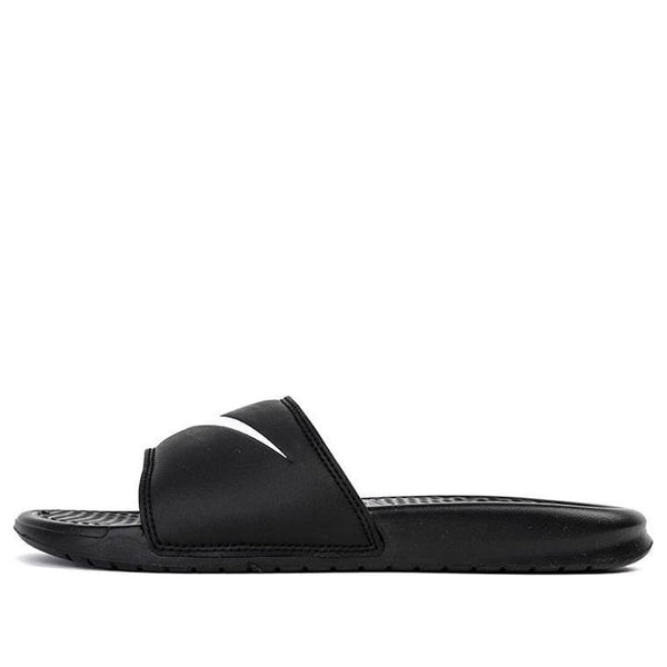 

Тапочки benassi swoosh slide 'black white' Nike, черный
