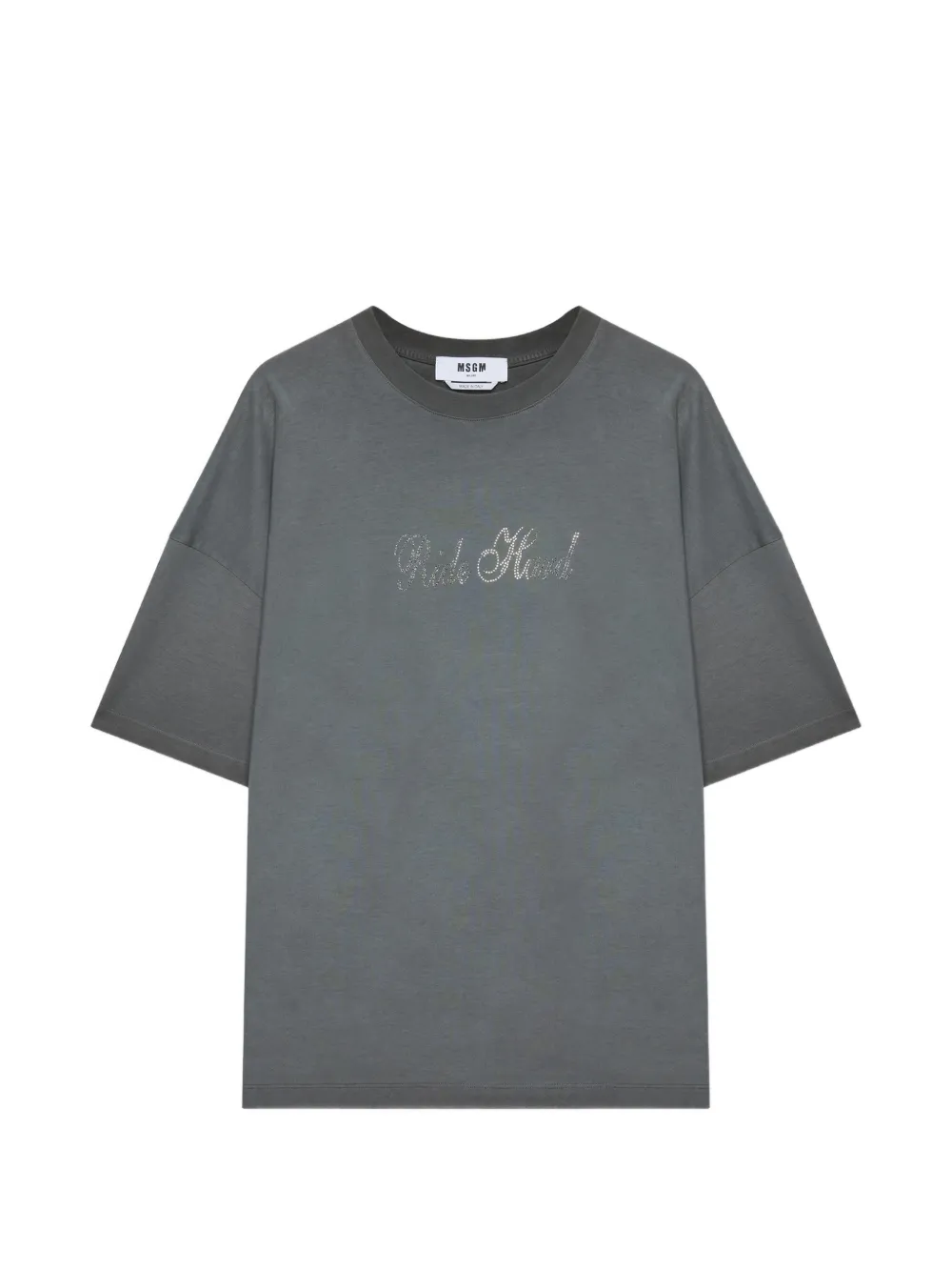 

Футболка с украшением из страз Msgm, серый