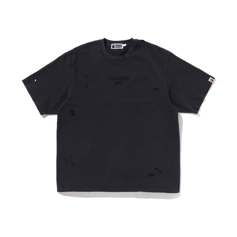 Футболка Bape Damaged Garment Dyed Relaxed Fit A BATHING APE, белый цвет IVX — фото 2