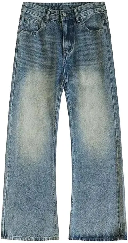 Джинсы свободные винтажные Men's Vintage Wide Fleece Jeans, синие