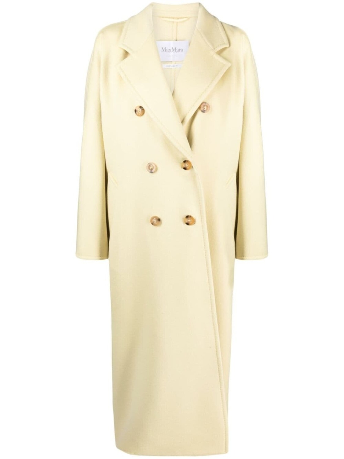 

Двубортное пальто из смесовой шерсти Max Mara, желтый
