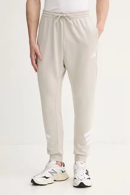Спортивные штаны из эластичной ткани Adidas, бежевый