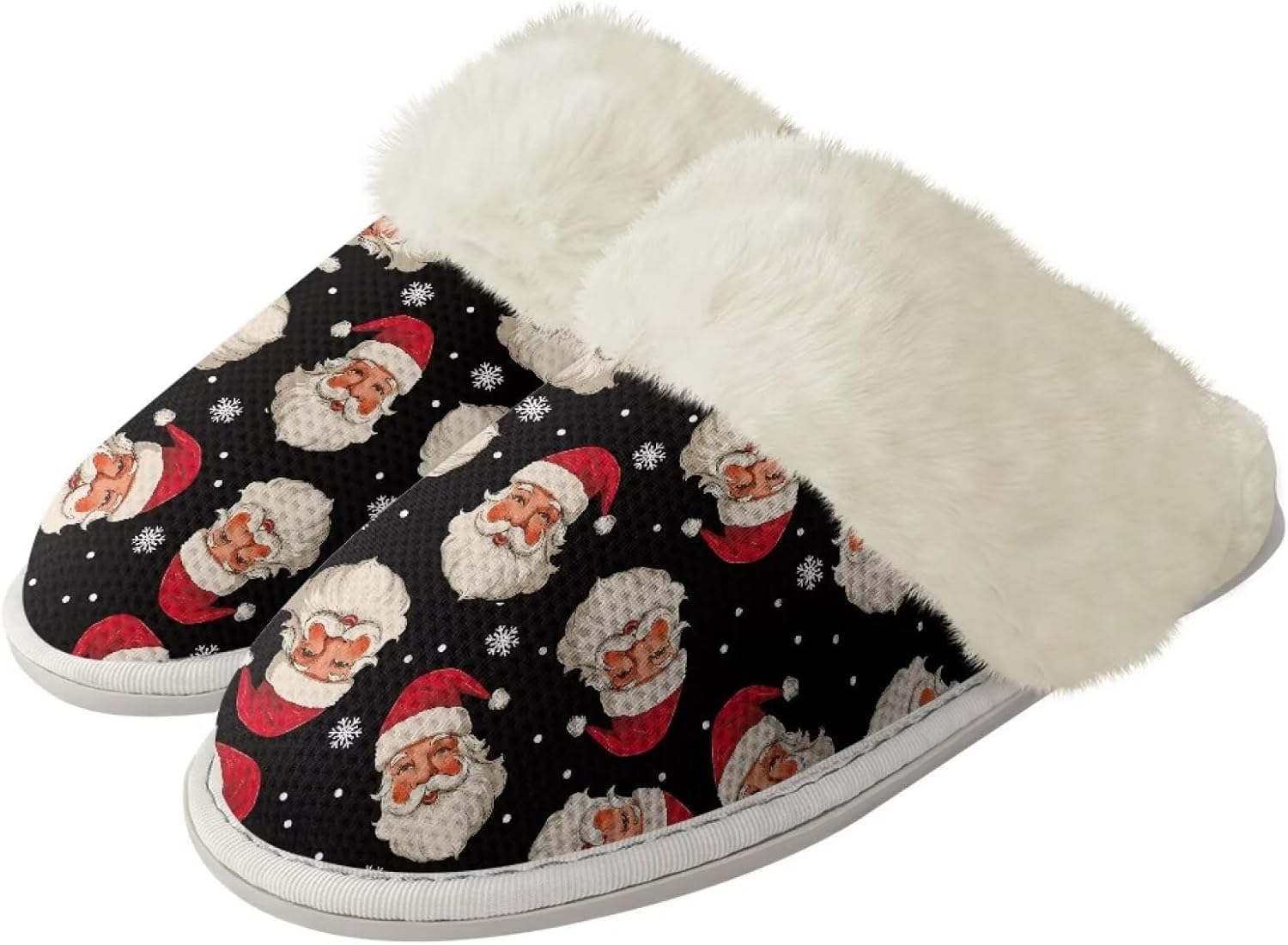 

Тапочки Srengjodk для женщин и мужчин, фланелевые хлопковые домашние тапочки, тапочки на скользящей подошве для дома, рождественские тапочки для семьи, черный