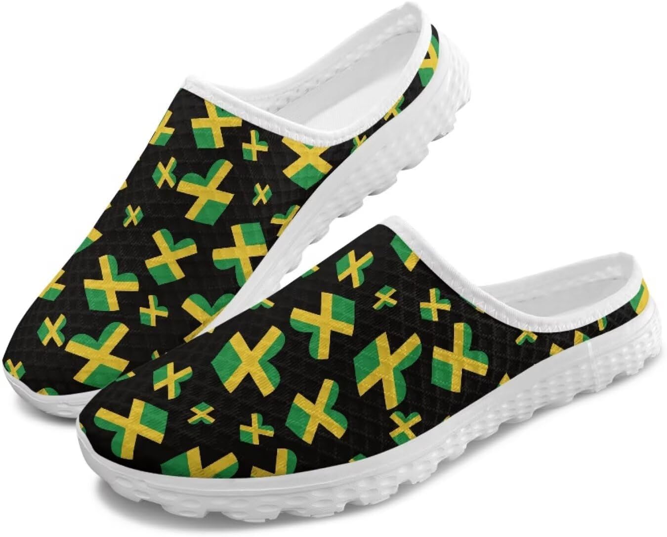 

Женские кроссовки Tomeusey Half Sport с сеткой - легкие прогулочные кроссовки с мягкой подошвой и удобной стелькой для повседневного использования, Jamaican Flag Print