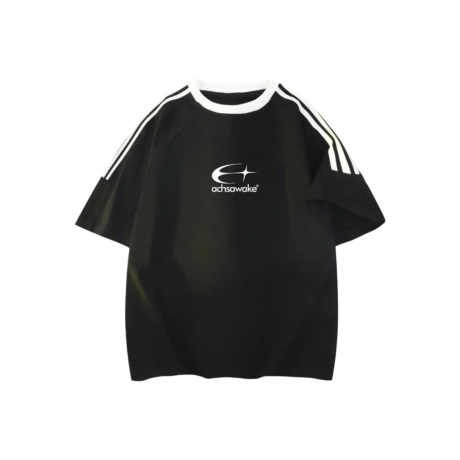 

Футболка с короткими рукавами унисекс ACHS AWAKE, Black Full Striped
