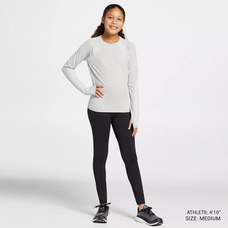 

Бесшовная футболка с длинными рукавами DSG Girls' Movement, цвет Light Heather Grey