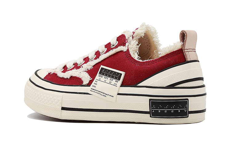 Детские кроссовки для скейтбординга PS Low-top бордового цвета Xvessel — фото 2