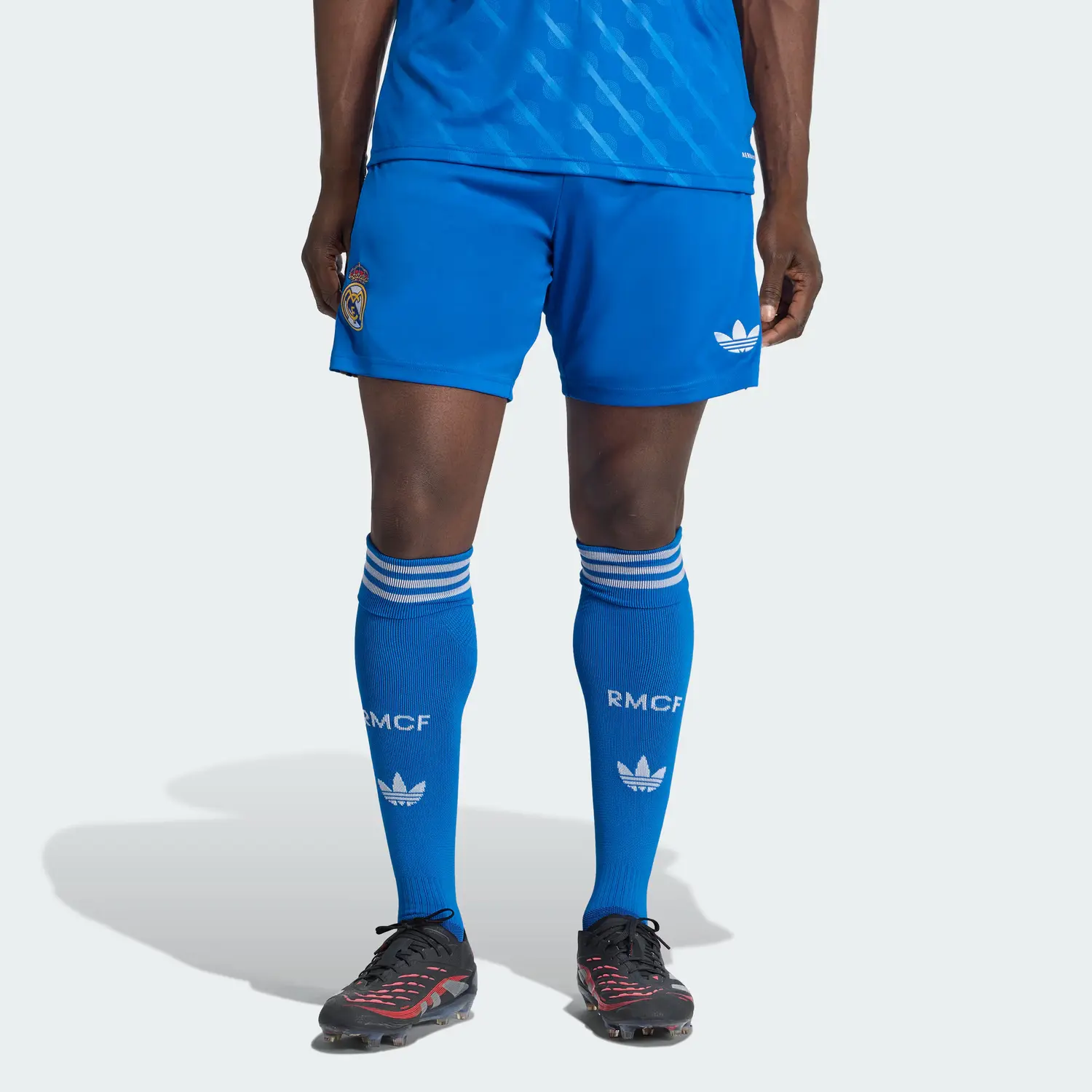 Adidas Originals Футболка Real Madrid 25/26 THIRD SHORTS Soccer Bottom Men's Bird Feather Blue — фото 3