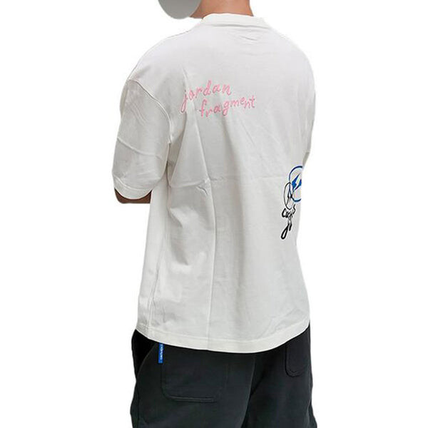Футболка Air Jordan x Travis Scott x Fragment Design T-Shirt 'White Blue', белый — фото 4