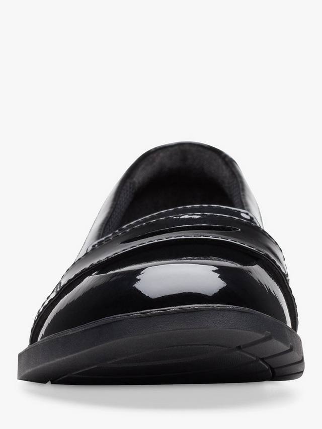 Детские школьные туфли-лоферы Scala Clarks, Black Patent — фото 3
