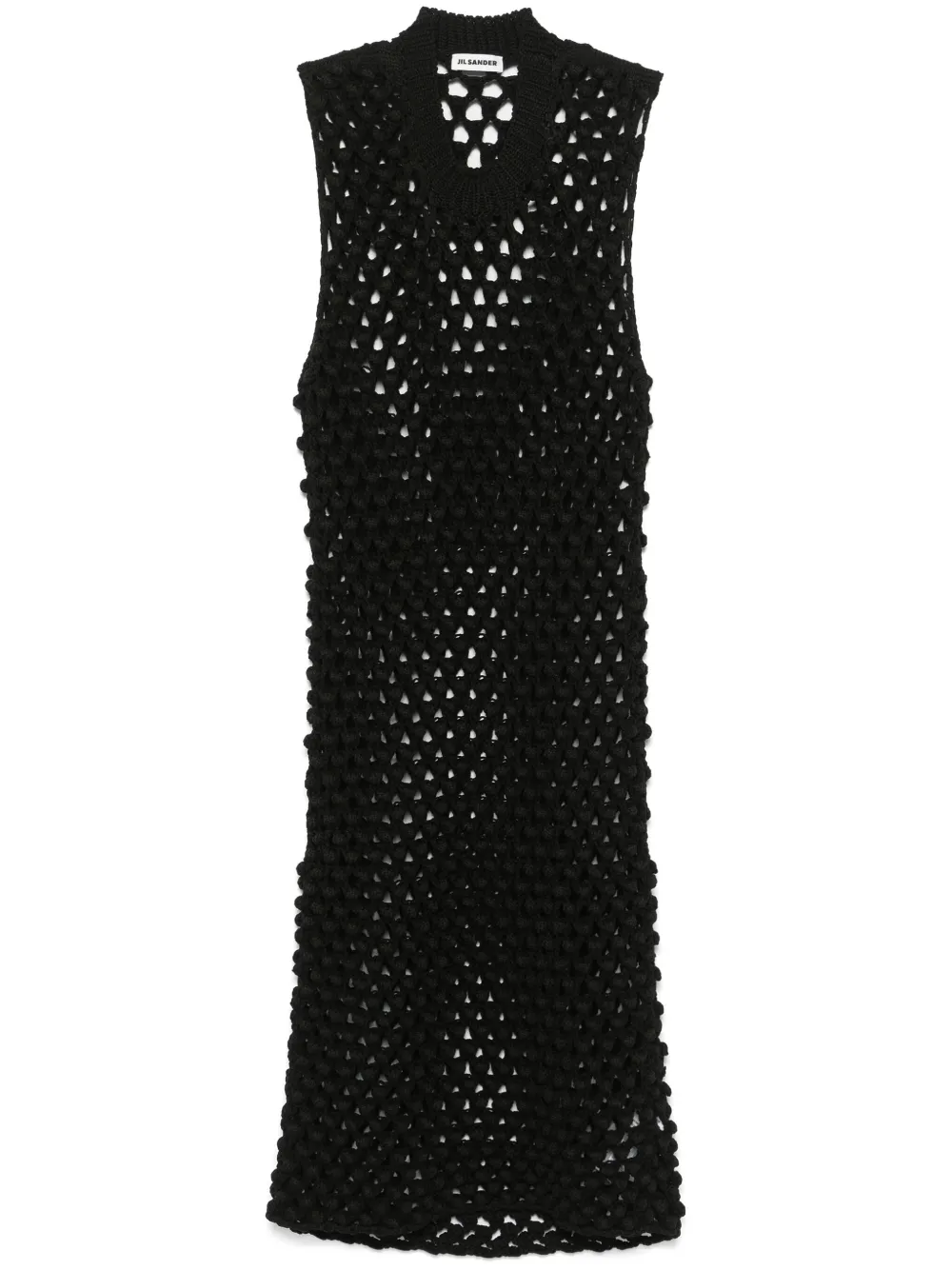 

Платье миди в технике кроше JIL SANDER, черный