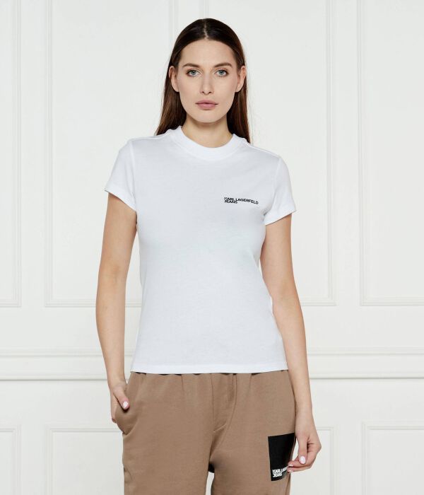 

Футболка женская Karl Lagerfeld Jeans из облегающего хлопка, белый