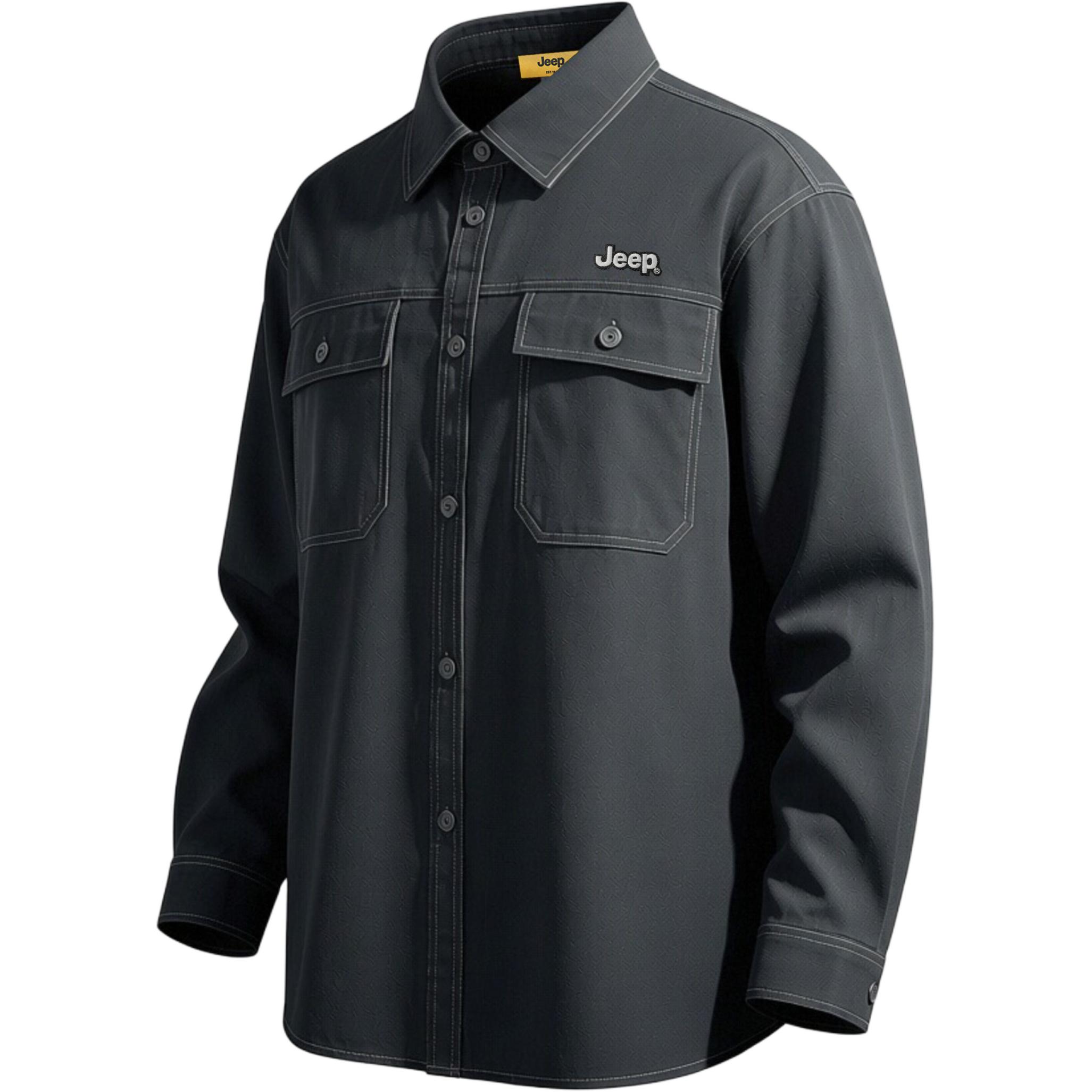 

Рубашка Unisex Lapel Moderate Workwear Jeep, pure черный