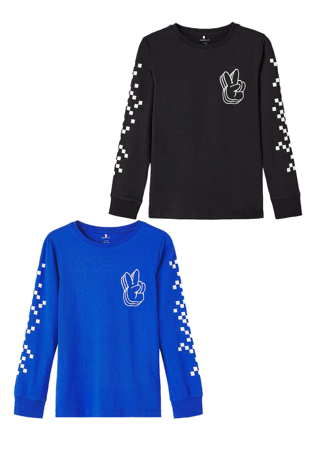 

Пуловер name it Print Oberteil 2 er Pack Langarm Top NKMDAWSON, черный