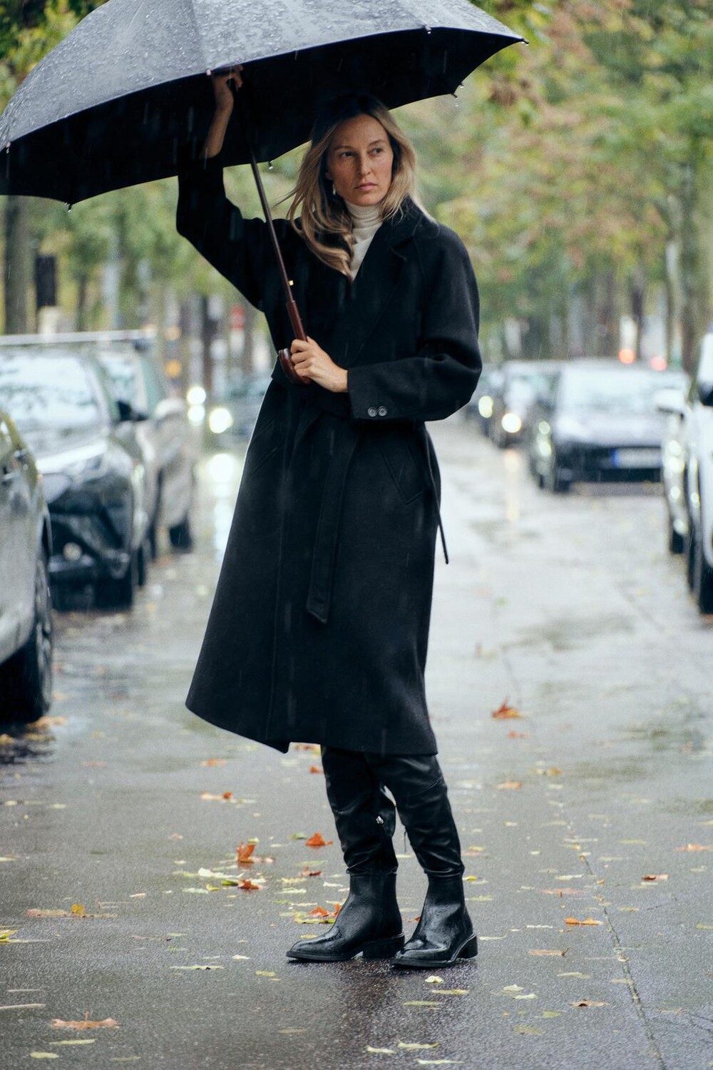 

Сапоги до колена ZARA, черный