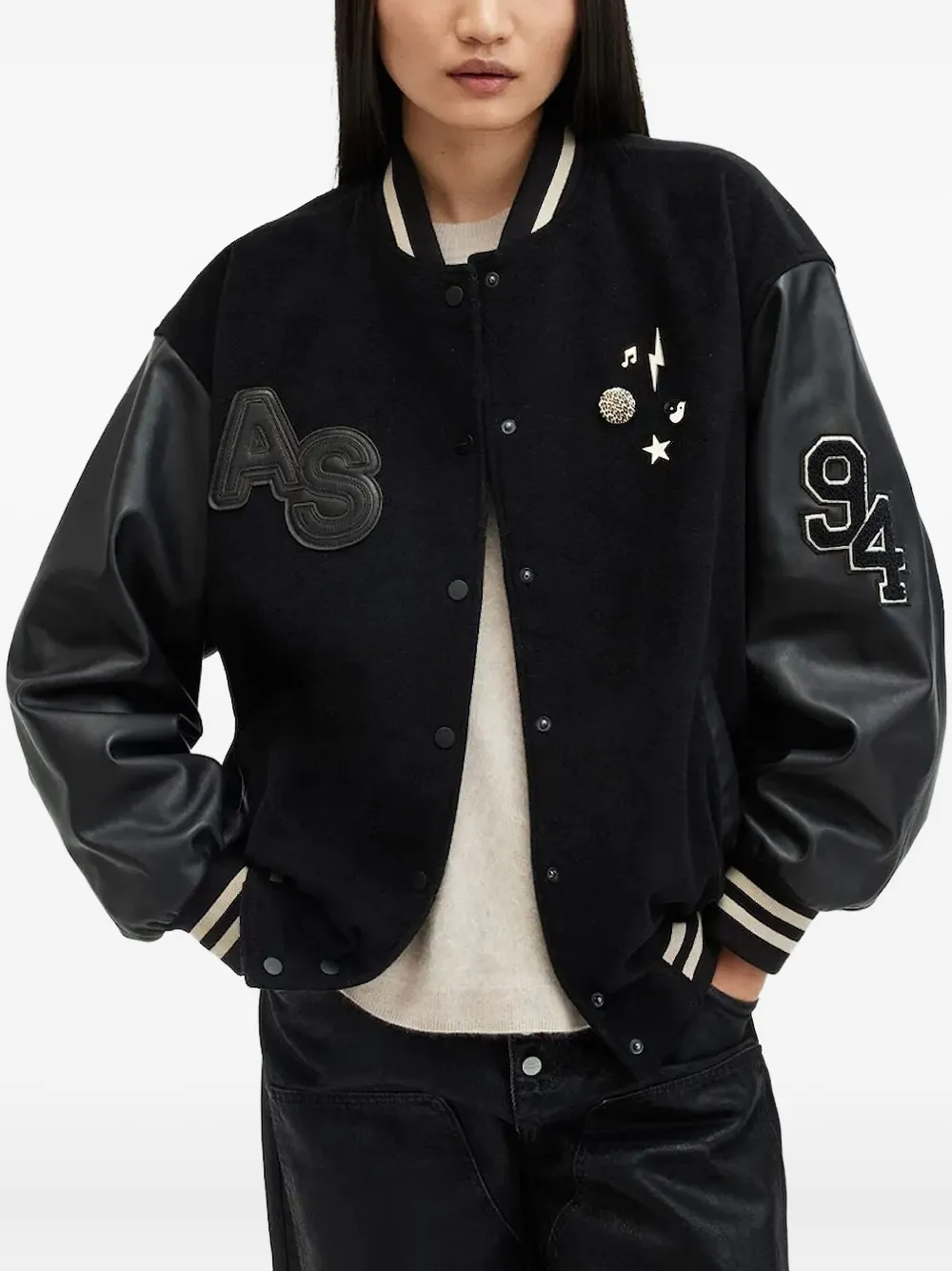 

Куртка-бомбер Valeria со вставками AllSaints, черный