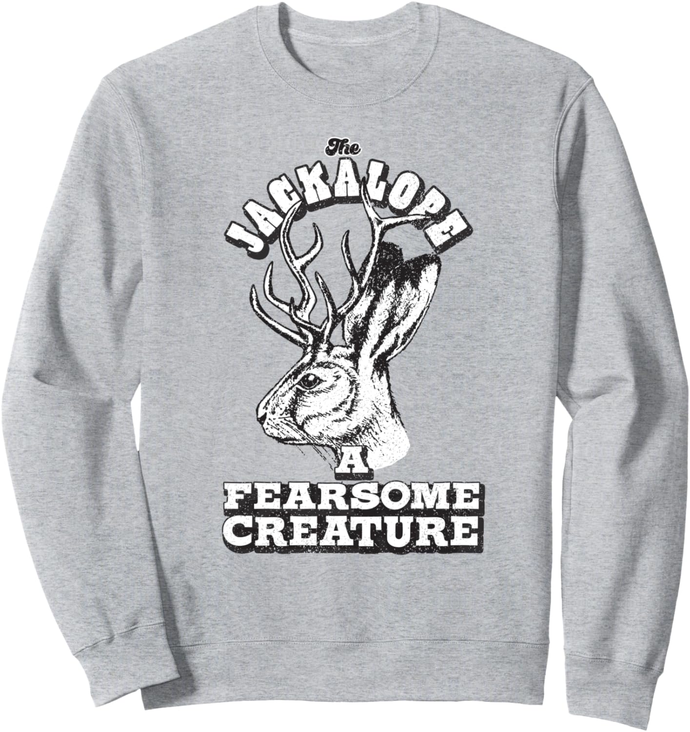 

Толстовка в винтажном стиле Jackka Rope Scary Creature Rabbit Vintage Design By Big Raydesigns, серый