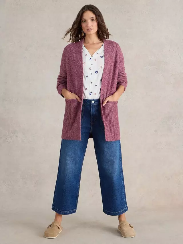 

Кардиган White Stuff Erin Wool Blend Longline, цвет plum