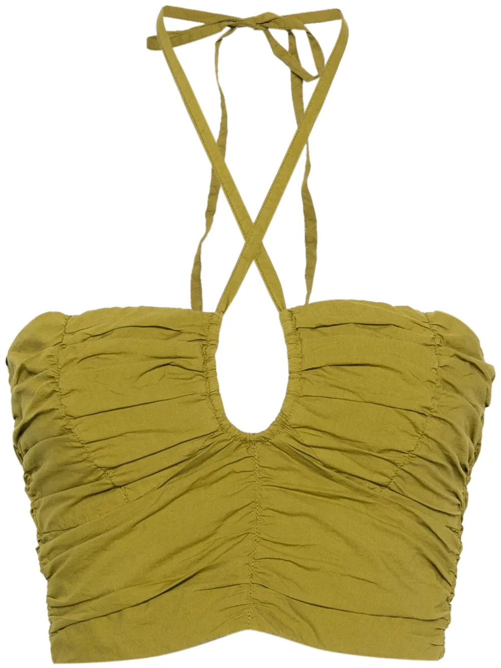 

Топ с вырезом халтер и оборками Forte Forte, зеленый