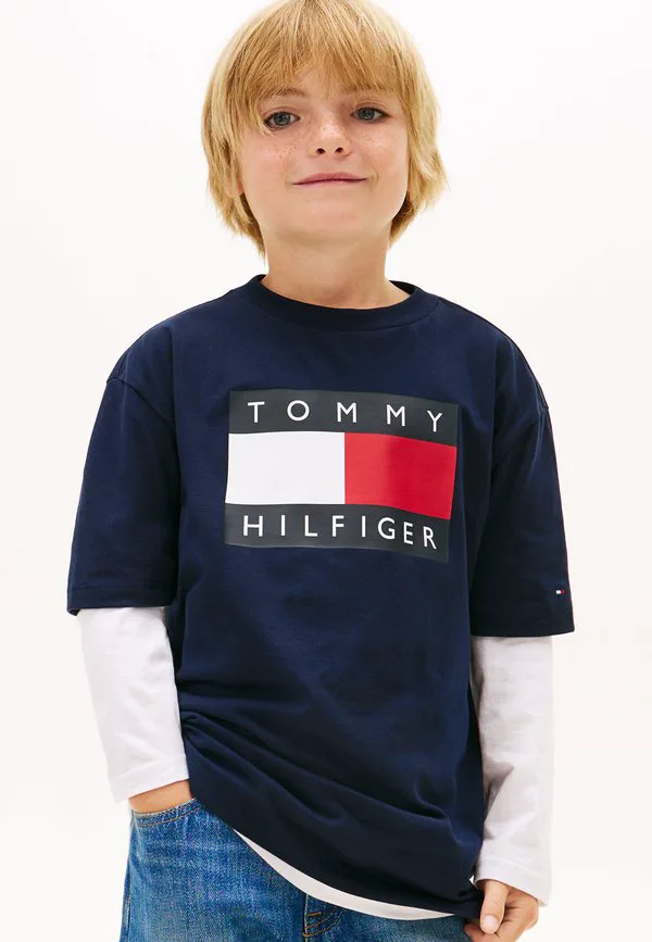 Футболка с принтом флага наследия футболка с принтом Tommy Hilfiger, Dark Night Navy — фото 2
