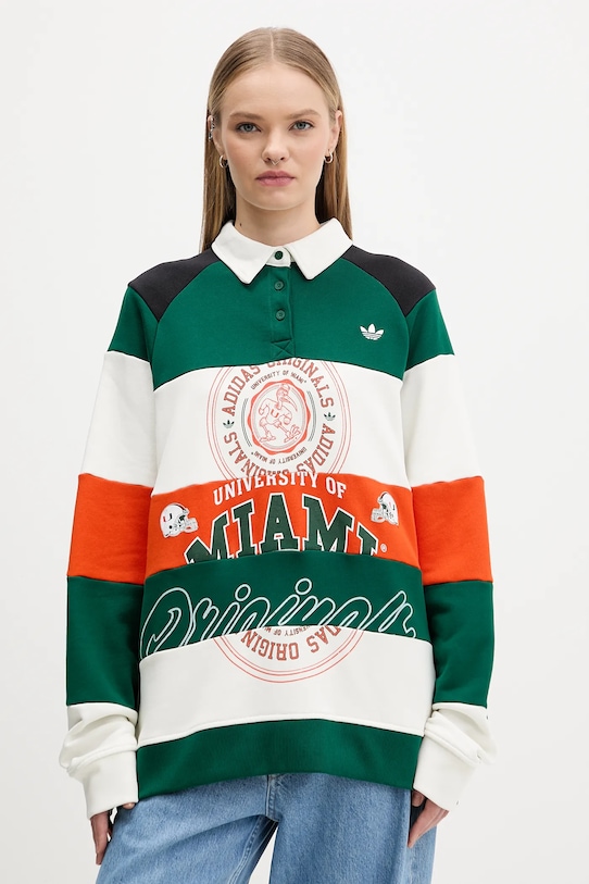 

Хлопковая толстовка MIAMI LS CREW Adidas Originals, зеленый