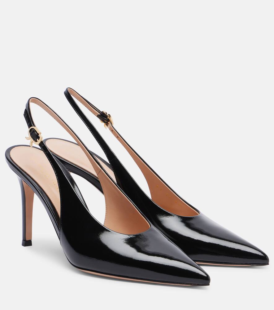 Кожаные лодочки Robbie 85 на ремешке Gianvito Rossi, Black
