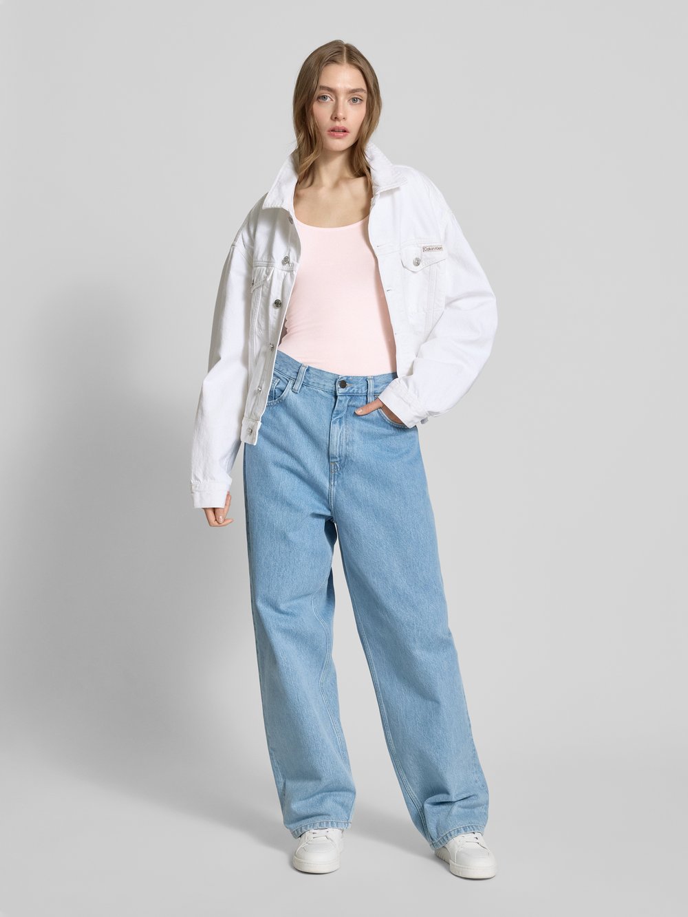 

Топ с длинными рукавами и круглым вырезом «Soft touch» Gina Tricot, розовый