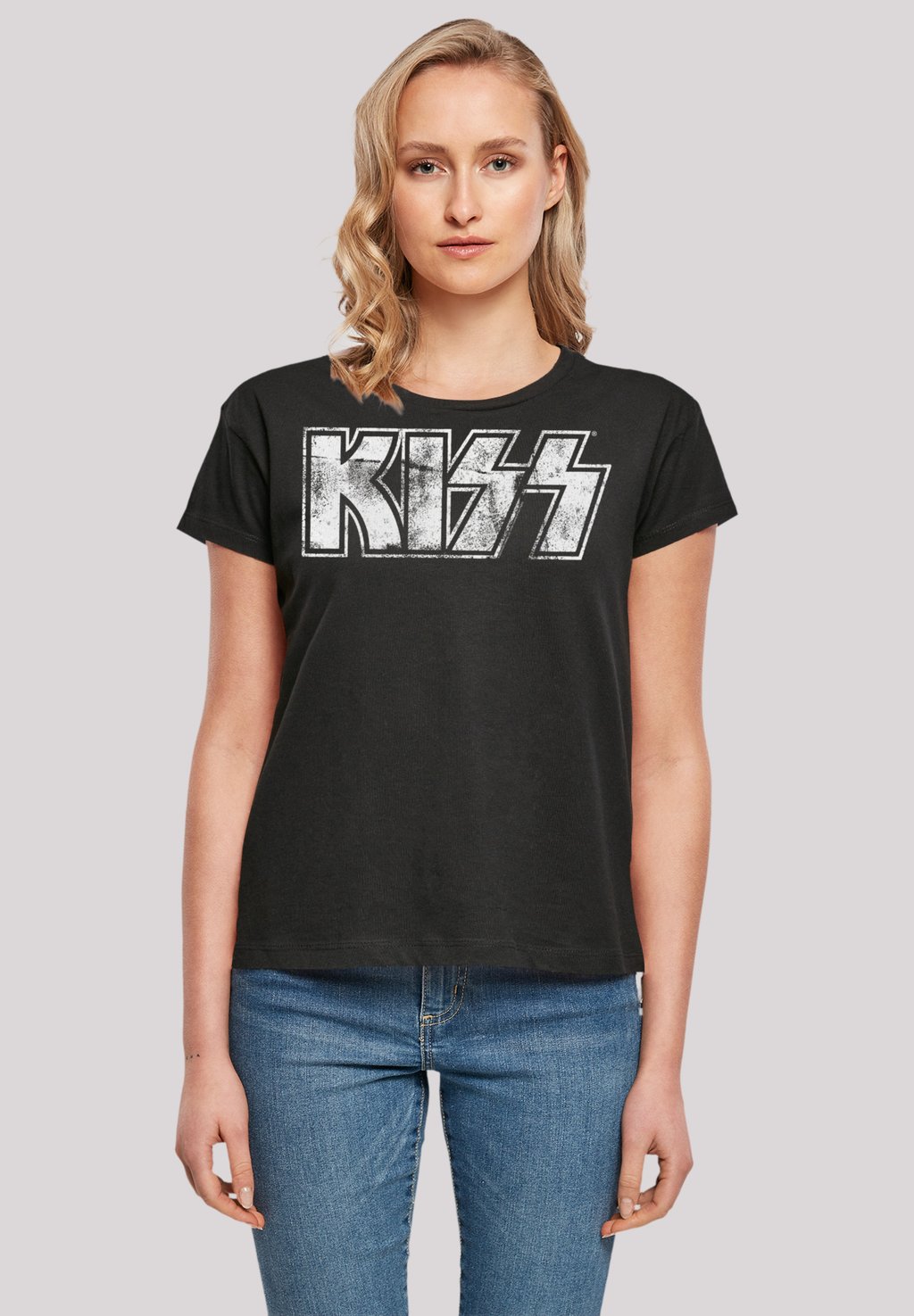 

Футболка с принтом KISS ROCK BAND VINTAGE LOGO F4NT4STIC, черный