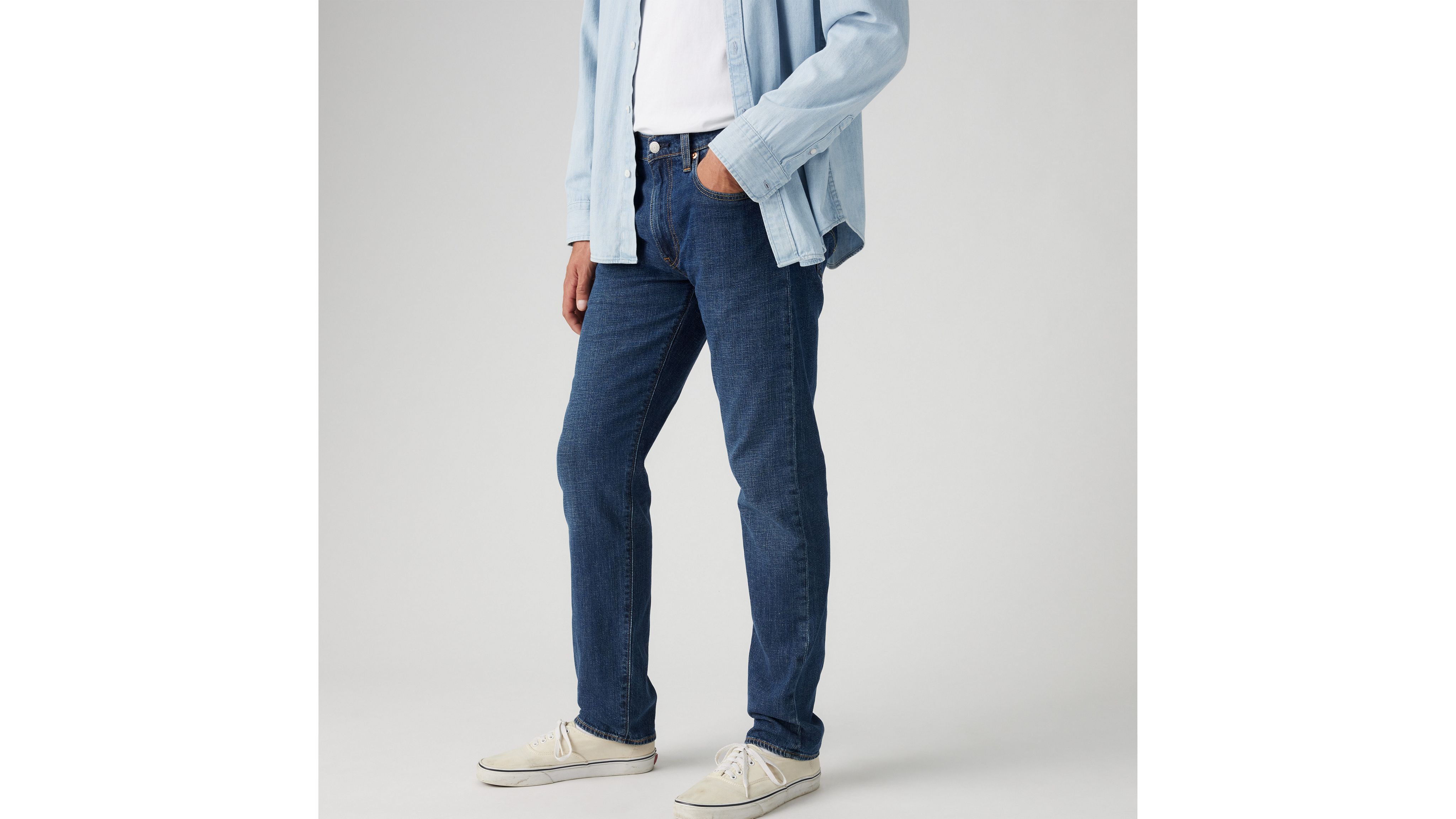 502 Taper Fit Linen+ Denim мужские джинсы Levi's, цвет Part The Sea - Dark Wash — фото 2