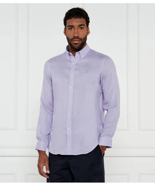 

Льняная рубашка Custom fit Polo Ralph Lauren, фиолетовый