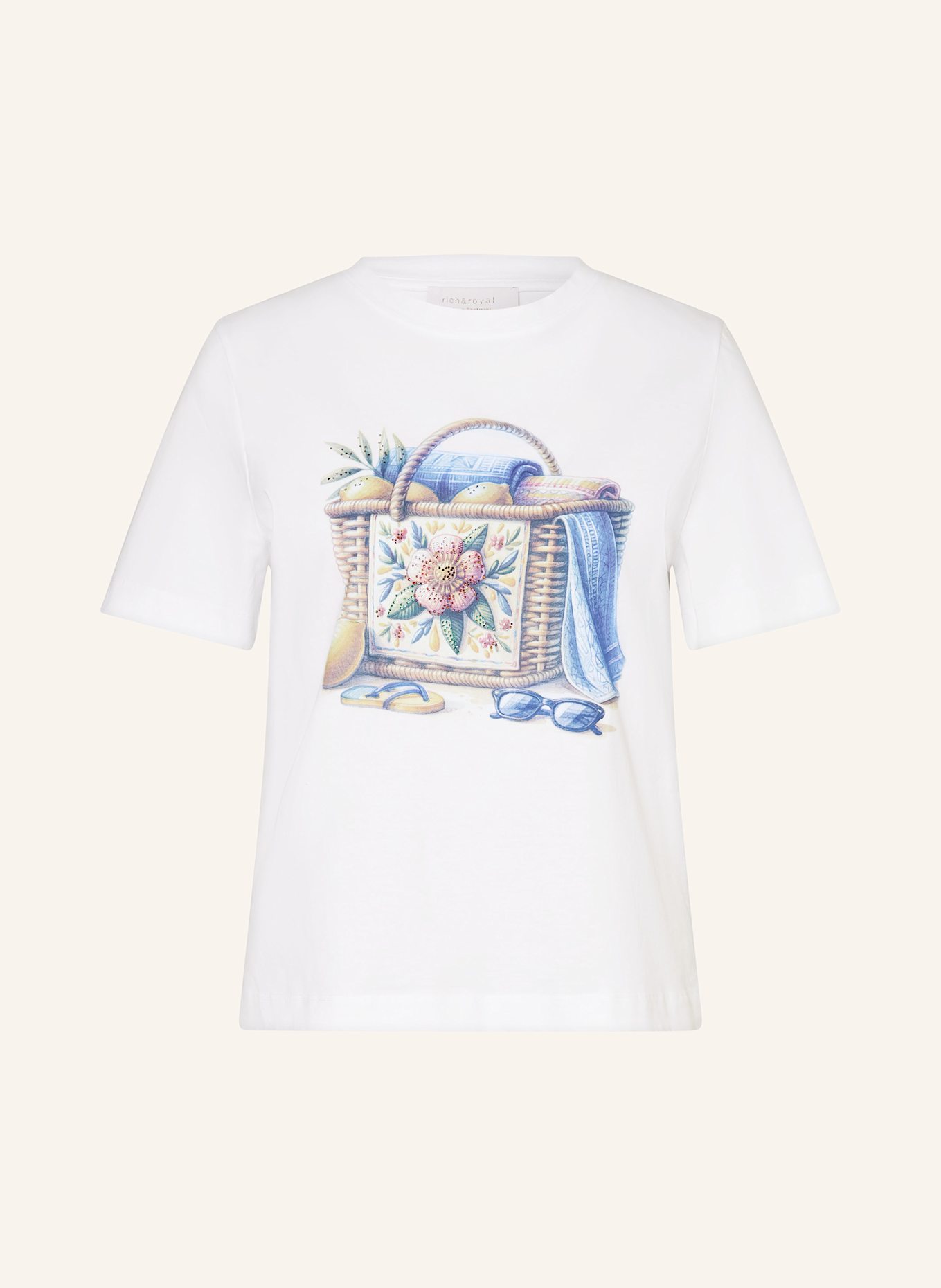 

Футболка с драгоценными камнями Rich & Royal, белый