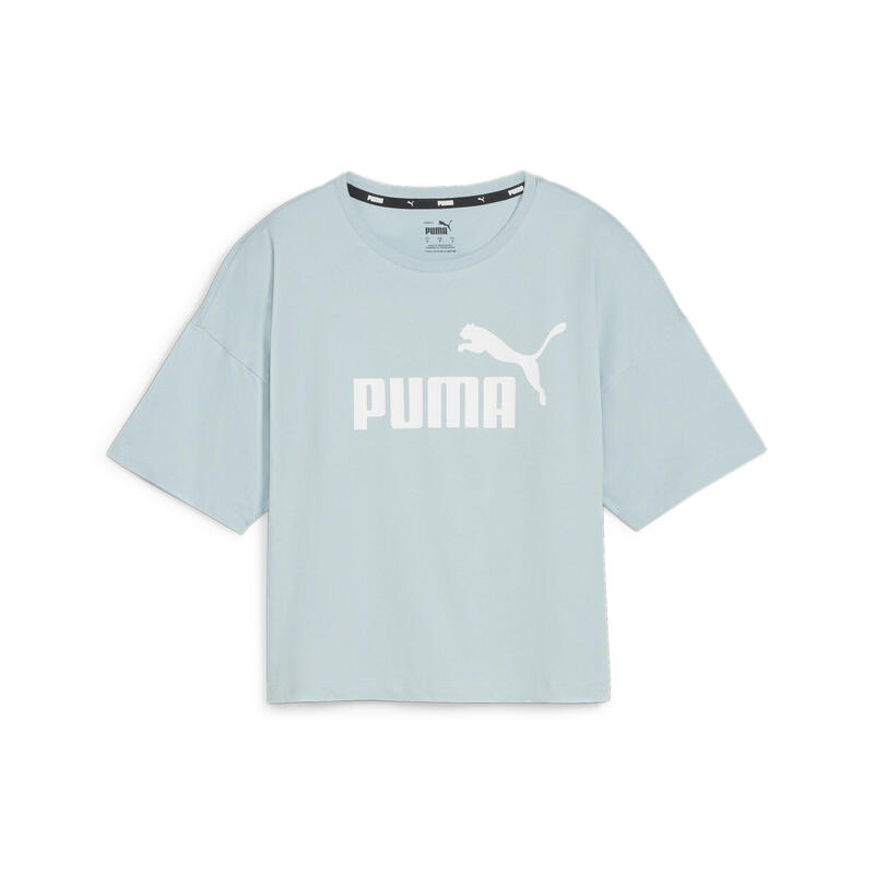 

Укороченная футболка с логотипом Essentials Женская PUMA Бирюзовый Surf Blue