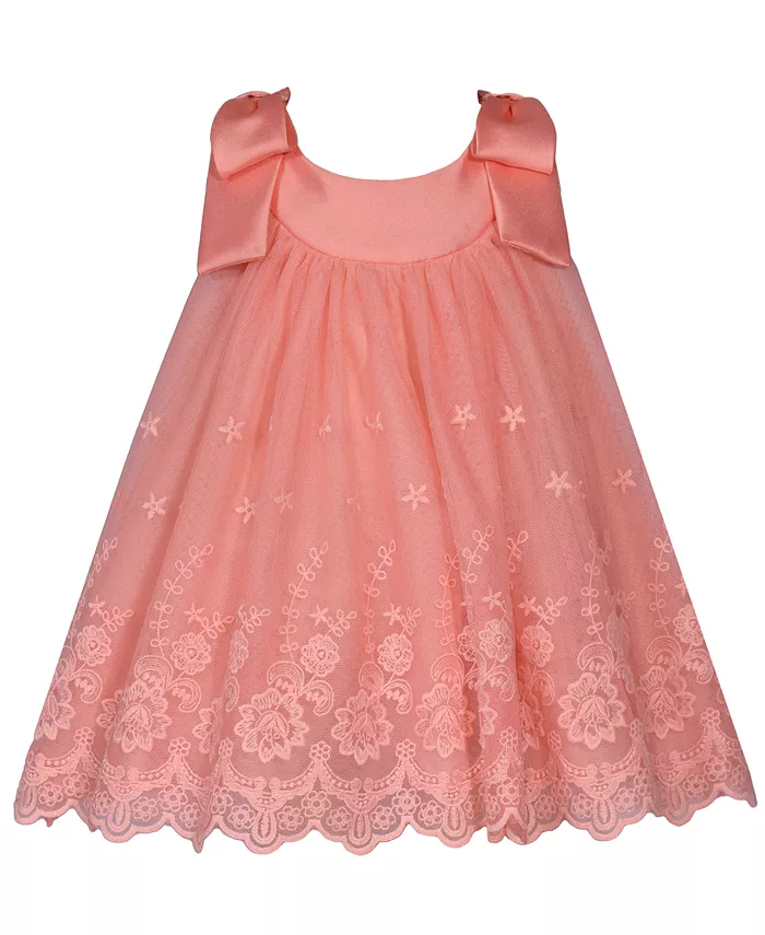 

Платье для девочки с вышивкой и бантом на плече Baby Girls Bow Shoulder Embroidered Float Dress Bonnie Baby