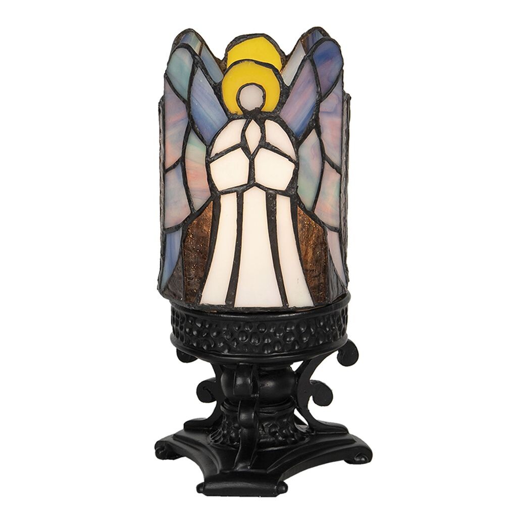 

Clayre & Eef Tiffany Настольная лампа ангел Ø 13x25 см серое стекло Clayre&Eef, серый