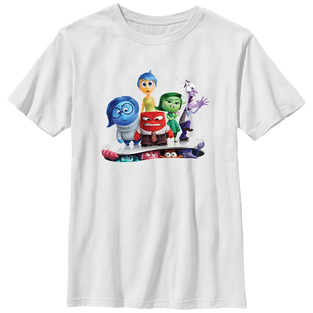 

Футболка Disney's Inside Out 2 New Emotions с рисунком для мальчиков, белый