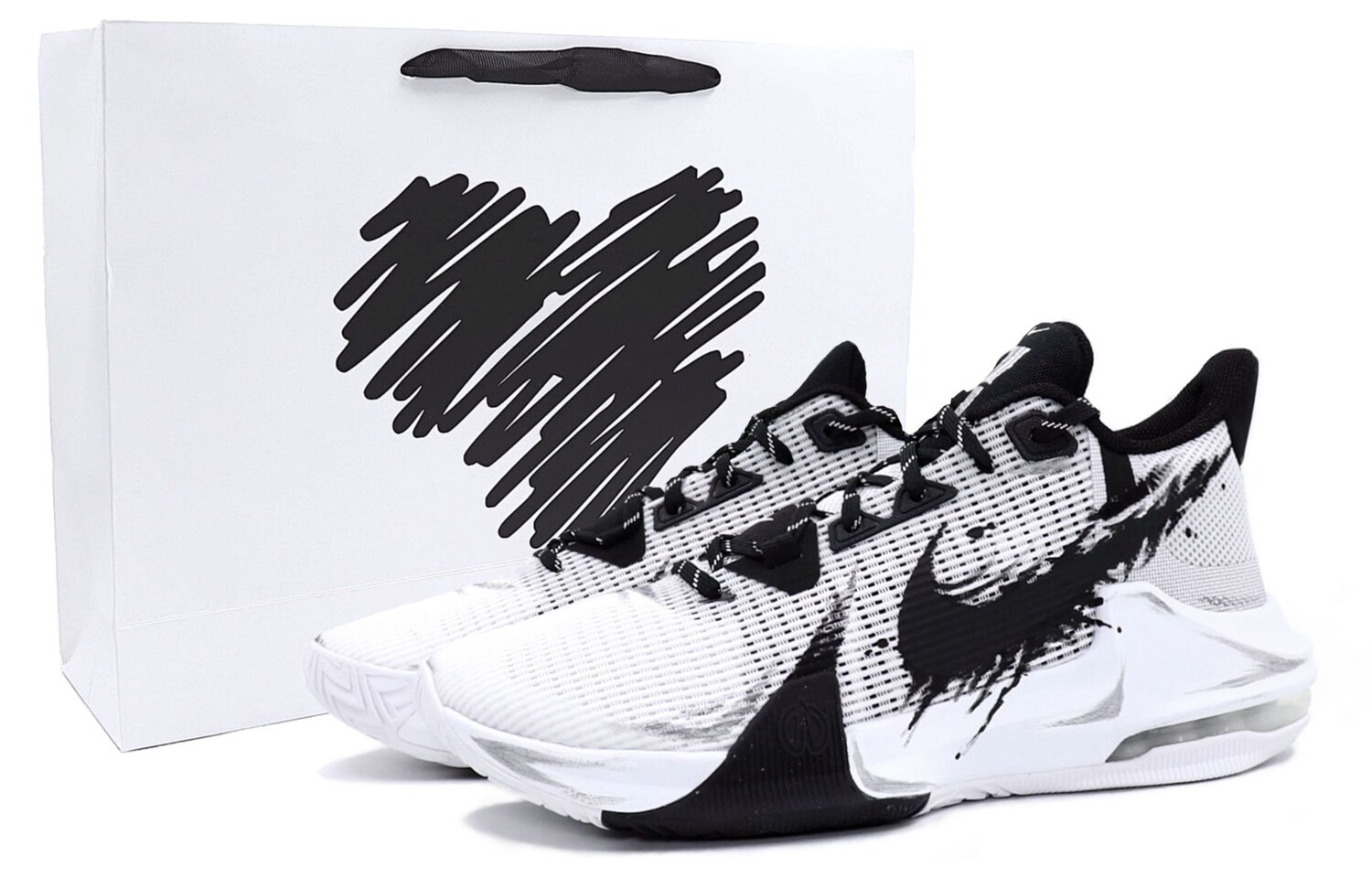 

Баскетбольные кроссовки Air Max Impact мужские с низким верхом белого/черного цвета Nike